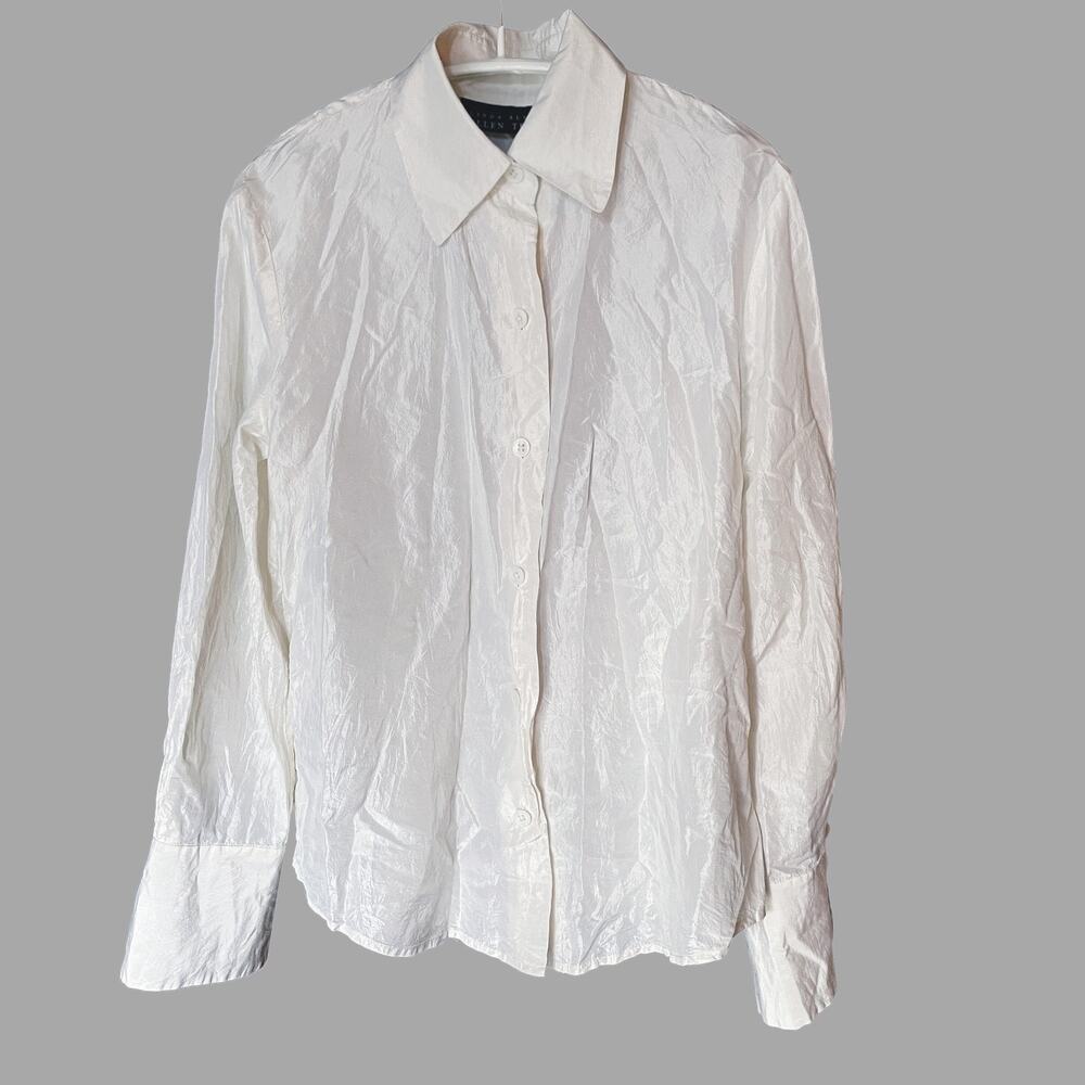Linda Allard Ellen Tracy 3/4 Sleeve Oversized Silk Top 0P